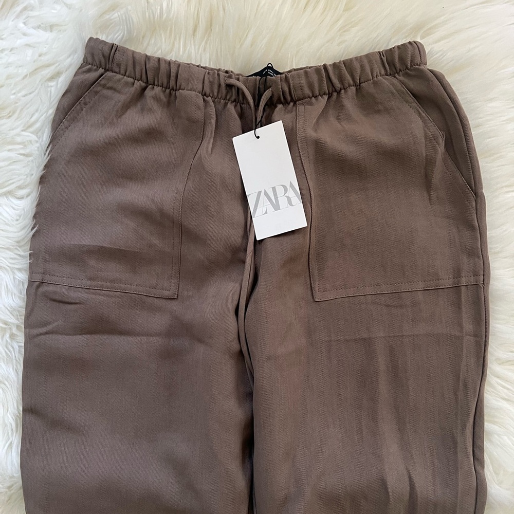 ZARA Women’s Dark Brown Cargo Jogger Pants - Picture 5 of 9